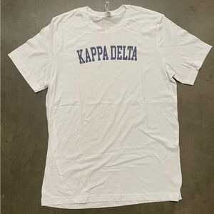 Kappa Delta KD Bella Canvas White Tee with Blue Print- NEW